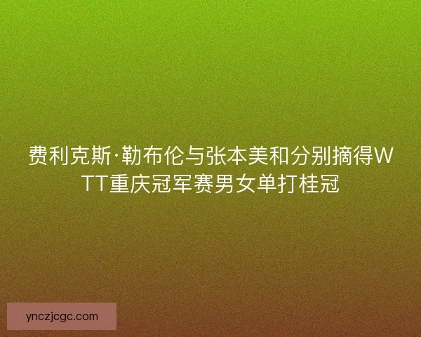 费利克斯·勒布伦与张本美和分别摘得WTT重庆冠军赛男女单打桂冠